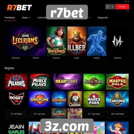 Variedade de jogos disponíveis na r7bet